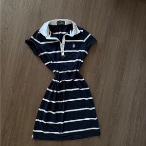 Lauren Ralph Lauren Navy and White Striped Polo Mini Dress